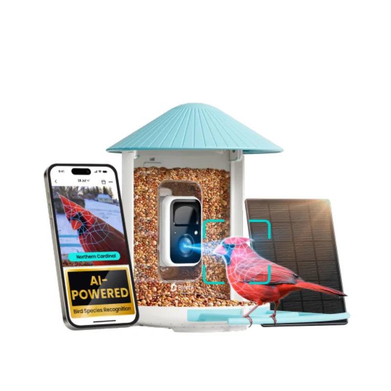 Birdfy Smart Bird Feeder With Ai Camera, Solar Powered Outdoor Feeder, Size: Large | PetSmart Blue