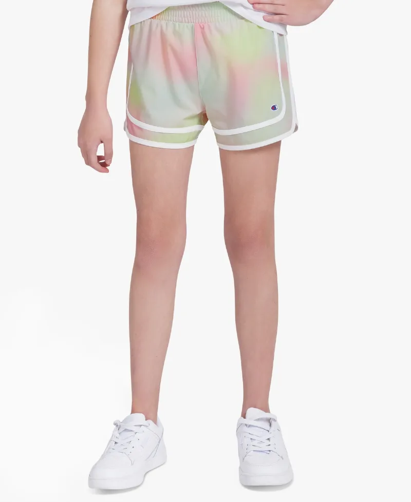 Champion Girls' 7-16 Printed Woven Varsity Pull-On Shorts - Seashell Pink