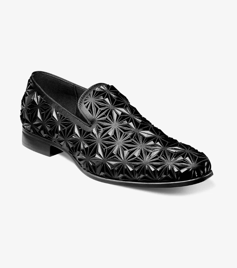Stacy Adams Shoes Sequence Plain Toe Slip On Black Size 9