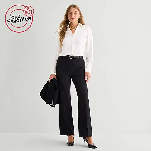 Worthington Womens Modern Perfect Trouser, 18, Black