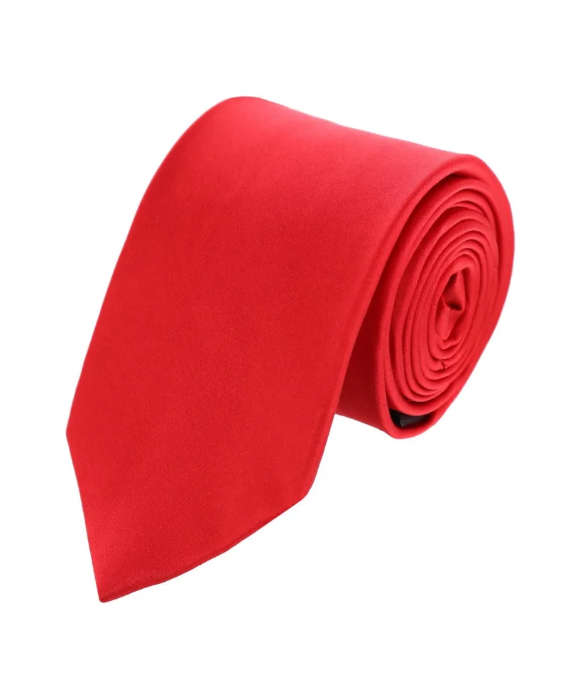Trafalgar Men's Sutton Solid Color Silk Necktie - Red