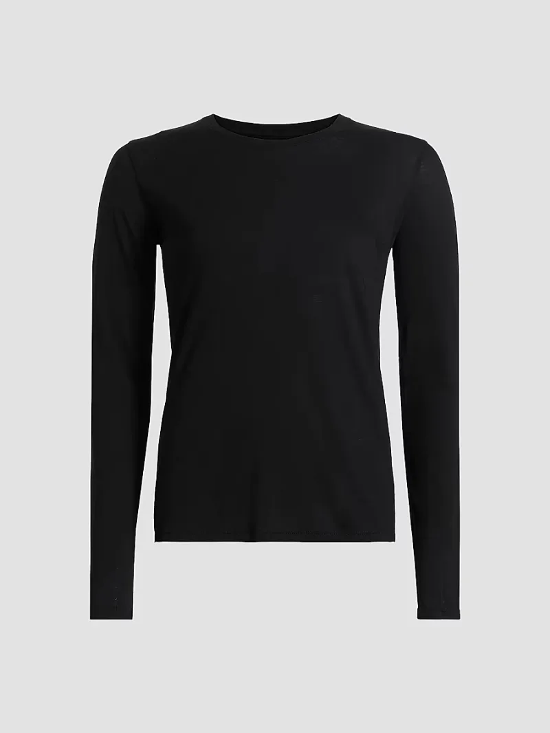 Vince Women's Jersey Boatneck Long-Sleeve T-Shirt - Black - Size XXS