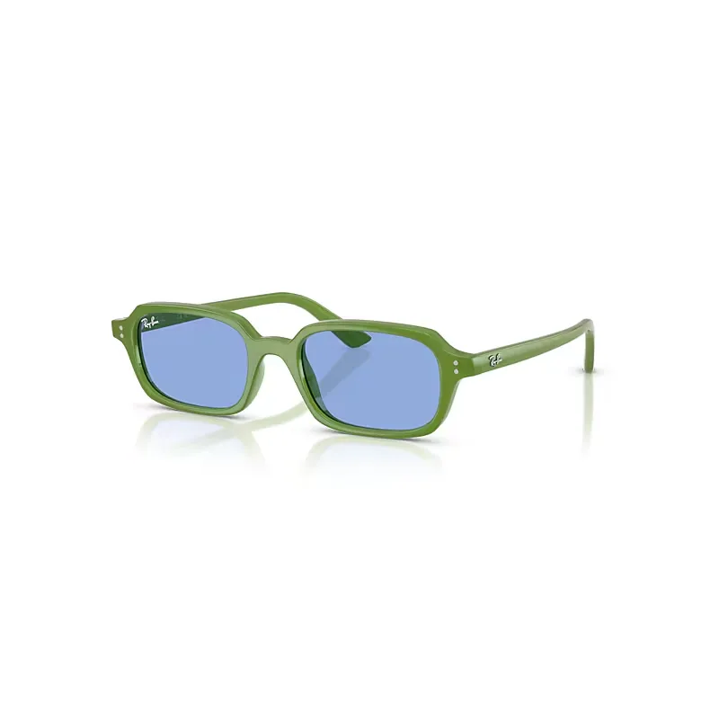 Ray-Ban Zuri Bio-based Sunglasses Cloudy Jungle Green Frame Blue Lenses 51-19