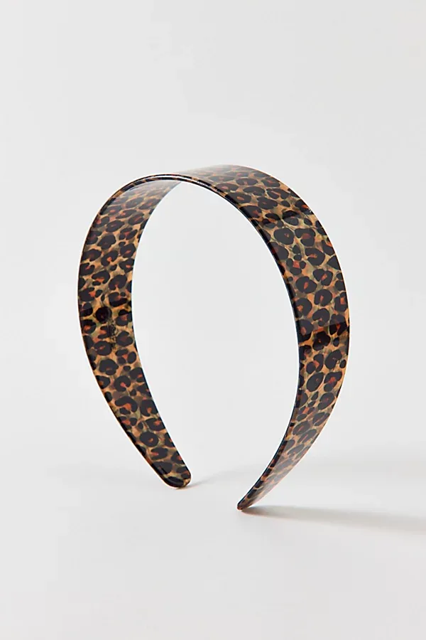Smooth Acrylic Wide Headband in Leopard, Women's at Urban Outfitters