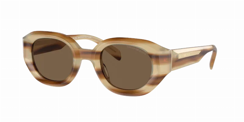 EMPORIO ARMANI Man Sunglasses EA4230U  -  Frame color: Striped Beige, Lens color: Dark Brown