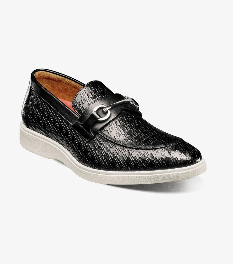 Stacy Adams Shoes Salyer Moc Toe Bit Slip On Black Size 11