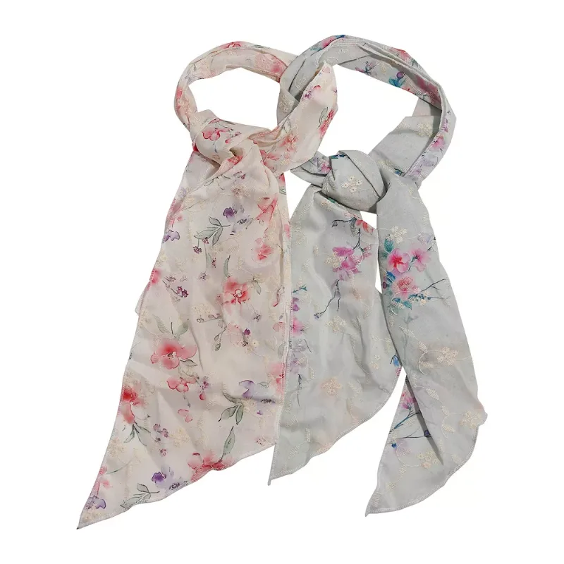 Emberly 2-Piece Sheer Floral Scarves