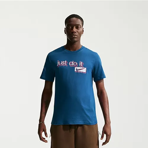 Nike Just Do It Mens Crew Neck Short Sleeve Classic Fit Big and Tall Graphic T-Shirt, 4x-large Tall, Blue