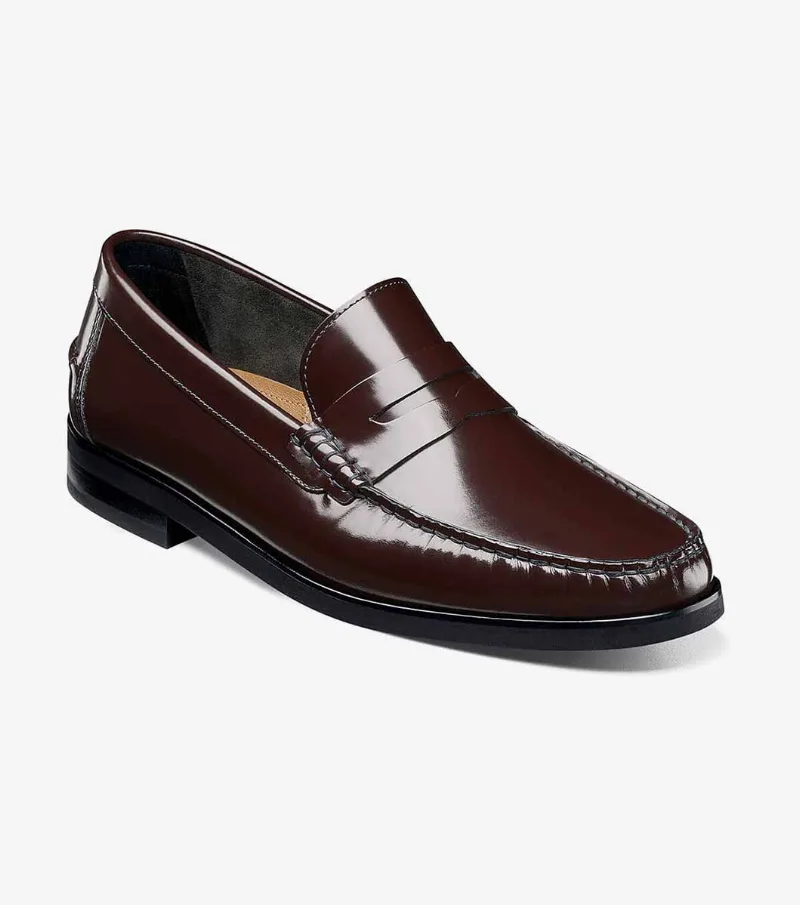Florsheim Shoes Berkley Flex Moc Toe Penny Loafer Burgundy Size 8.5