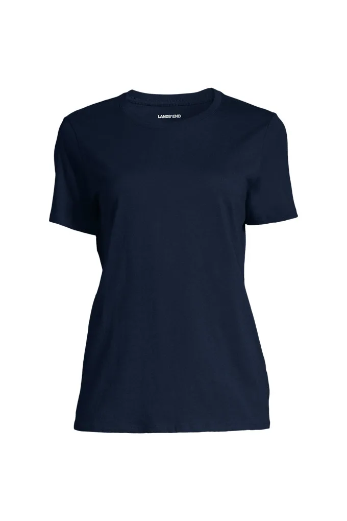 Women's Short Sleeve Feminine Fit Essential T-shirt - Lands' End - Blue - S