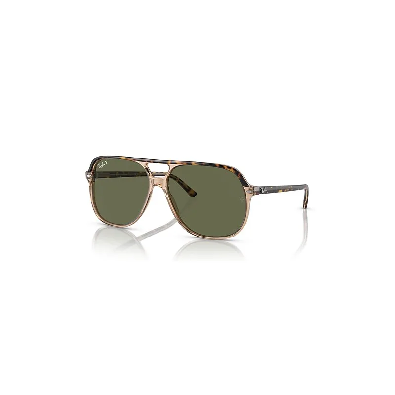 Ray-Ban Bill X The Ones Sunglasses Havana On Transparent Brown Frame Green Lenses Polarized 60-14
