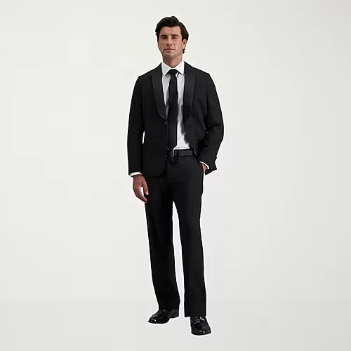 Haggar Premium Comfort Mens Straight Fit Dress Flat Front Pant, 32 32, Black