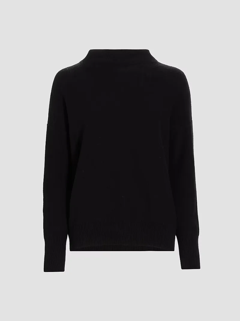Vince Women's Funnelneck Cashmere Sweater - Black - Size Large