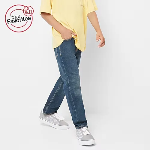 Thereabouts Little & Big Kid Boys Adjustable Waist Stretch Fabric Straight Leg Jean, 16, Blue