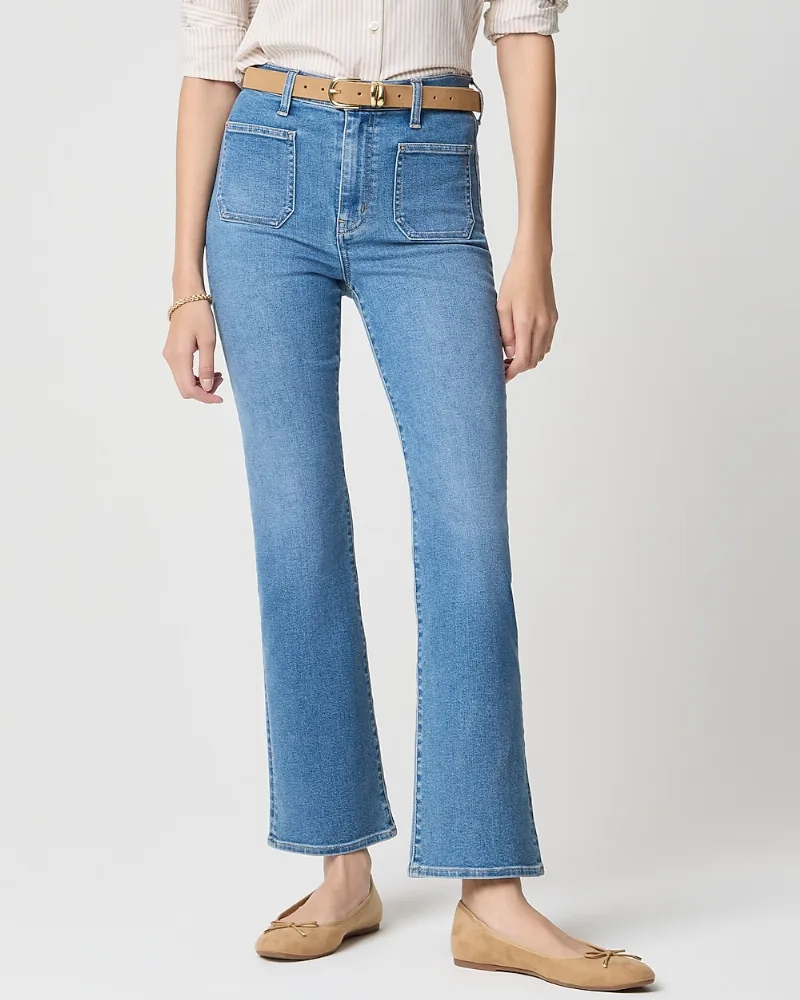 Ankle flare patch-pocket jean