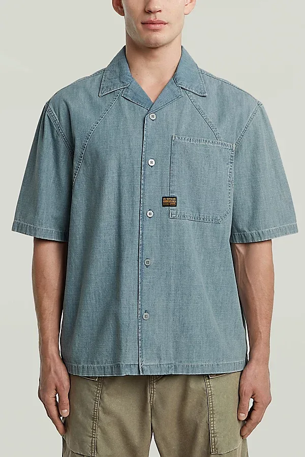 G-Star Track Relaxed Shirt Top in Lightblue, Men's at Urban Outfitters
