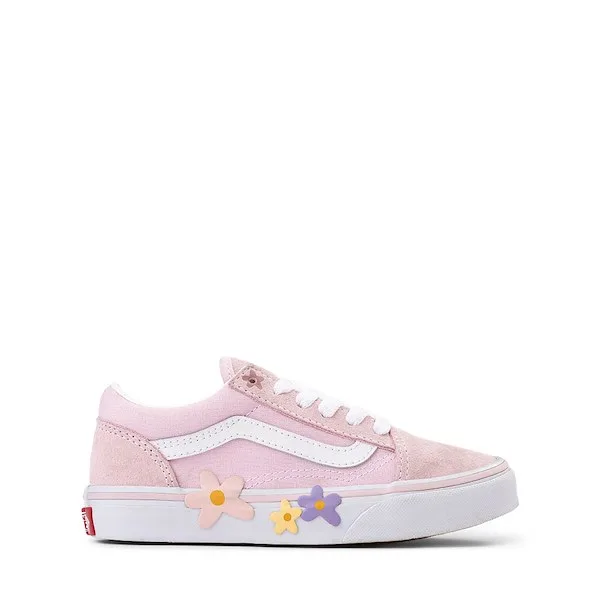 Vans Old Skool Flower Skate - Little Kid - Pink / True White