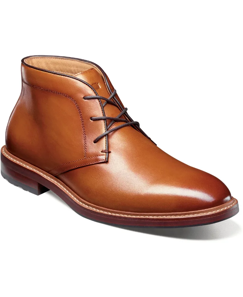 Florsheim Men's Anthem Plain Toe Chukka Boot - Saddle tan