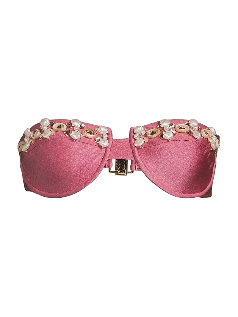 Women's Seashell Strapless Bikini Top - Pink - Size XS