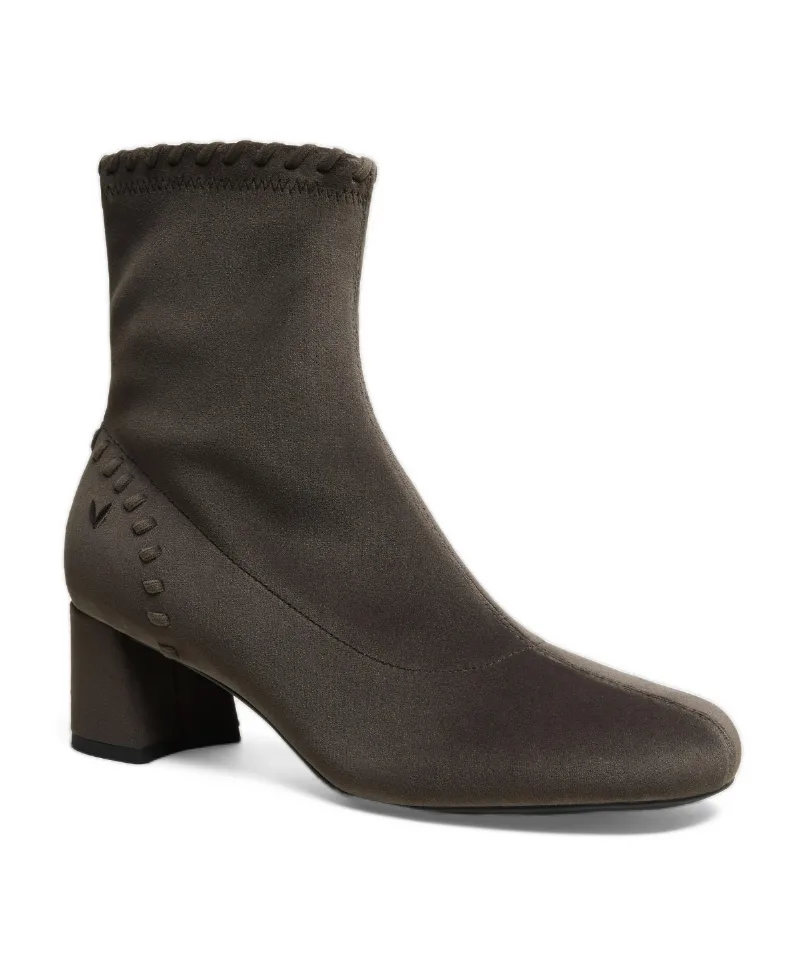 Vivaia Rhoda Round-Toe Whipstitched Ankle Boots - Amber brown