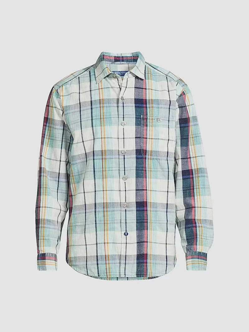 Men's Tortola Sunwash Check Shirt - Azul Mar - Size Medium