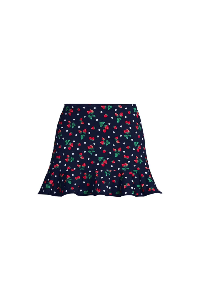 Women's Plus Size Ruffle Hem Mini Swim Skirt - Lands' End - Blue - 18W