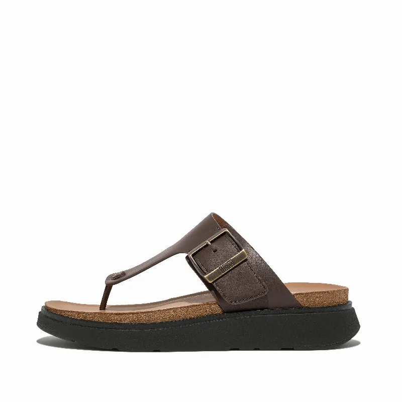 GEN-FF Mens Buckle Leather Toe-Post Sandals