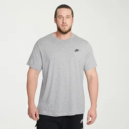 Nike Club Embroidered Logo Mens Crew Neck Short Sleeve Active Big and Tall T-Shirt, 3x-large Tall, Gray