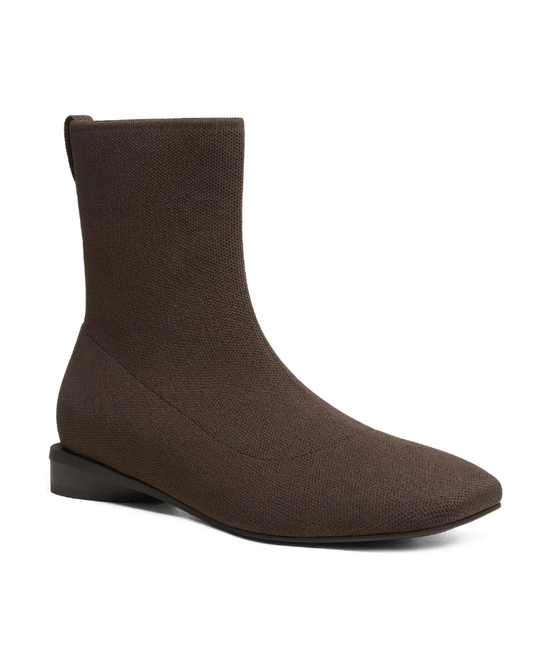 Vivaia Marsa Square-Toe Block-Heel Slip-On Ankle Boots - Dark chocolate
