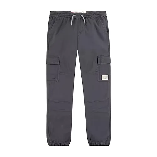 Levi's Big Kid Boys Adjustable Waist Drawstring Waist Cuffed Cargo Pant, Medium, Gray