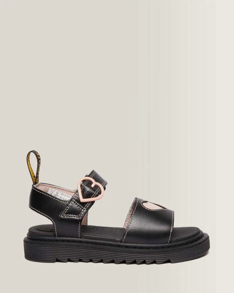 Dr. Martens, Junior Marlow Hearts leather Sandals in Pink Size 2
