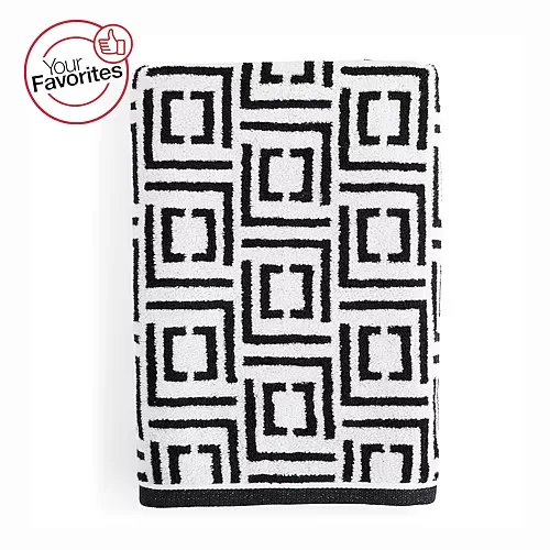 Liz Claiborne Signature Plush Logo Bath Towel, One Size, Black