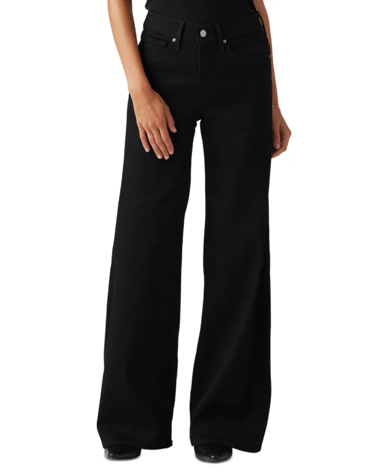 Levi's Women's 318 Shaping Stellar-Stretch Wide-Leg Jeans - Soft Black