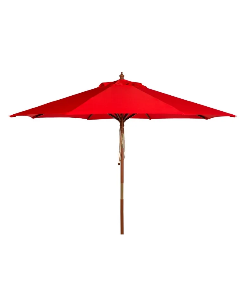 Cannes 9' Wooden Umbrella - Red