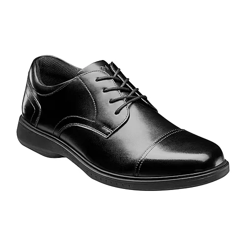 Nunn Bush Kore Pro Mens Cap Closed Toe Oxford Shoes, 9 1/2 Medium, Black
