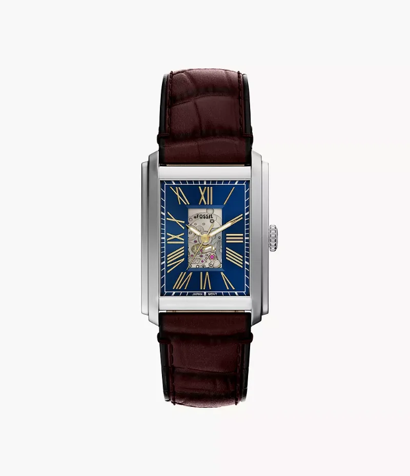 Carraway 30 mm Automatic Brown Croco Leather Watch