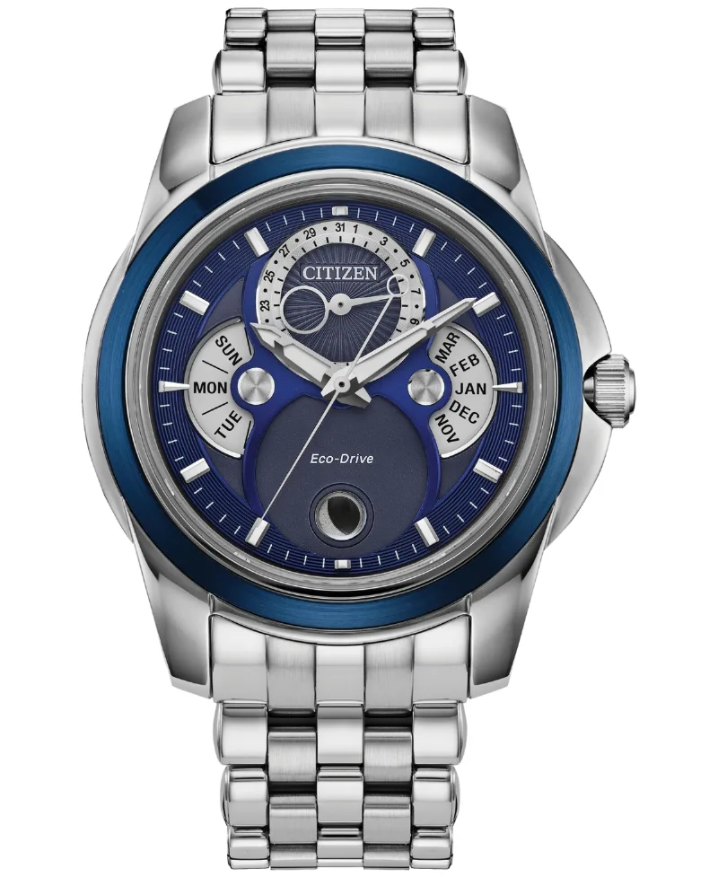 Citizen Men's Classic Calendrier Silver-Tone Stainless Steel Bracelet Watch 41.8mm - Silver-tone