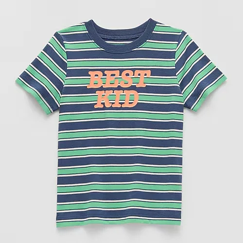 Okie Dokie Toddler & Little Boys Crew Neck Short Sleeve Regular Fit Graphic T-Shirt, 5t, Green