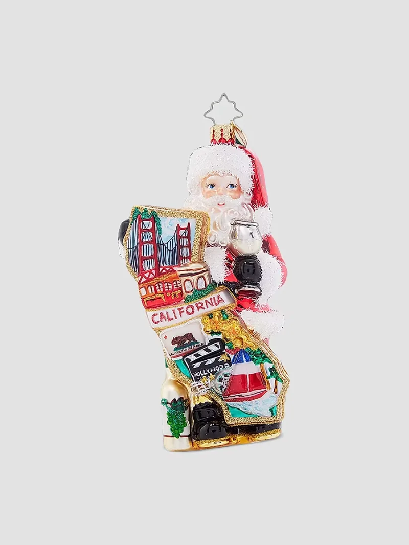Christopher Radko Cali Claus Glass Ornament