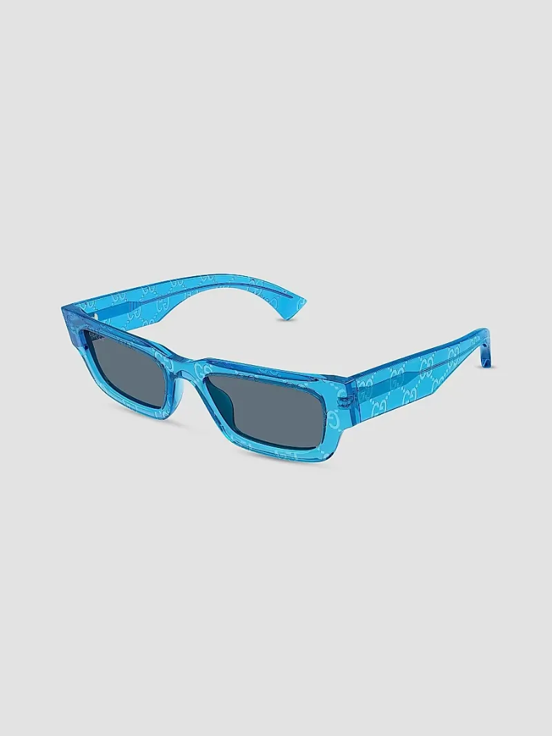 Gucci Men's Gucci Miami 52MM Rectangular Sunglasses - Light Blue Black