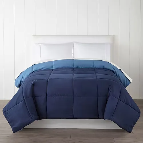 Home Expressions Ultra Soft Down Alternative Reversible Comforter, One Size, Blue