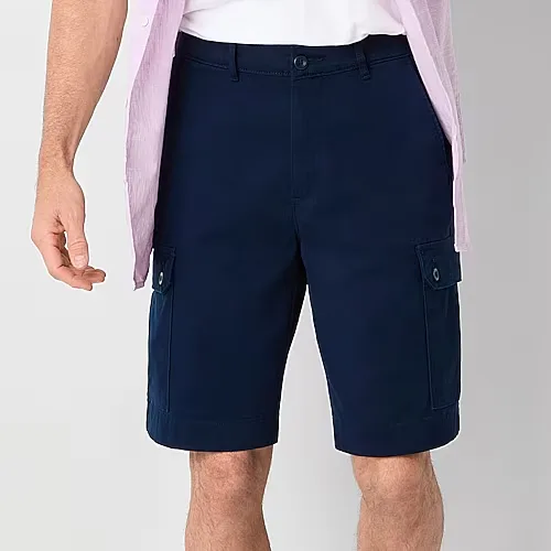 St. John's Bay Mens 10" Stretch Fabric Cargo Short, 44, Blue