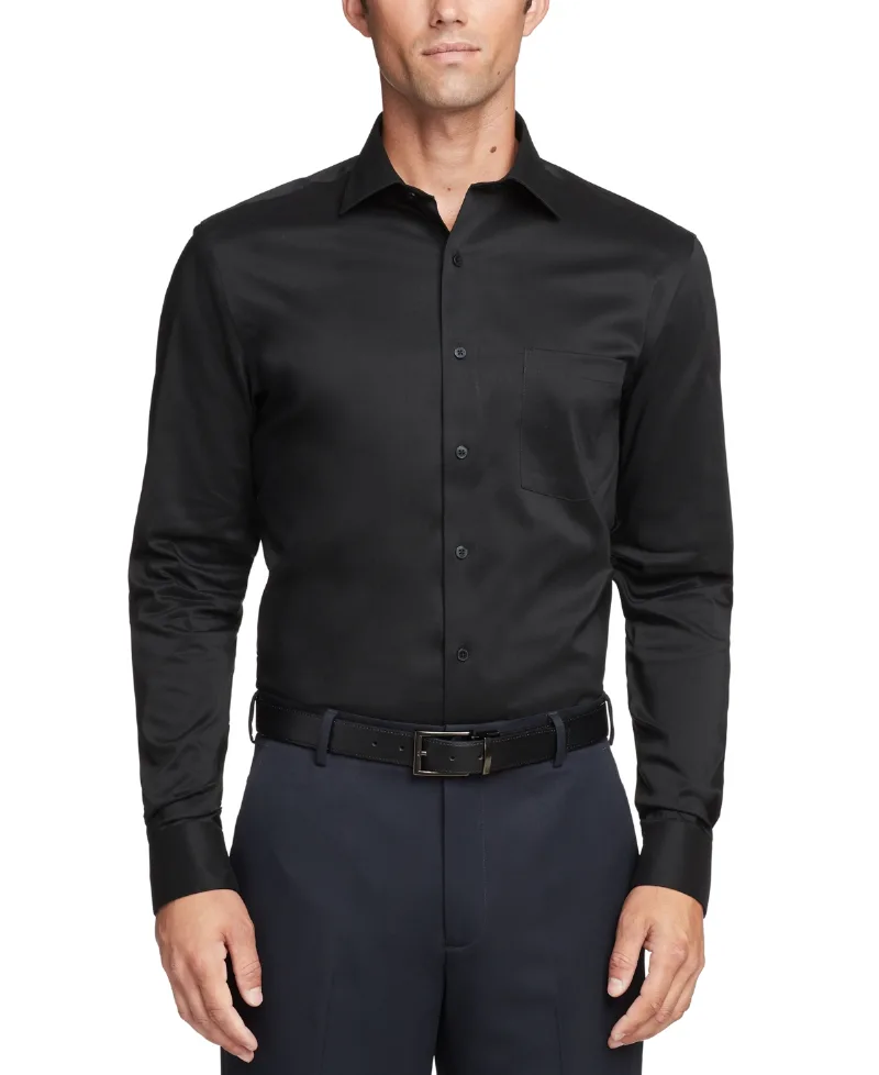Van Heusen Men's Regular-Fit Ultraflex Dress Shirt - Black