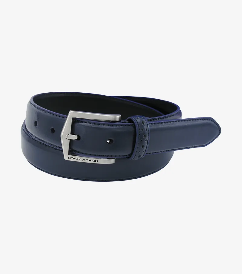 Stacy Adams Shoes Pinseal XL Perf Strap Belt Navy Size 50