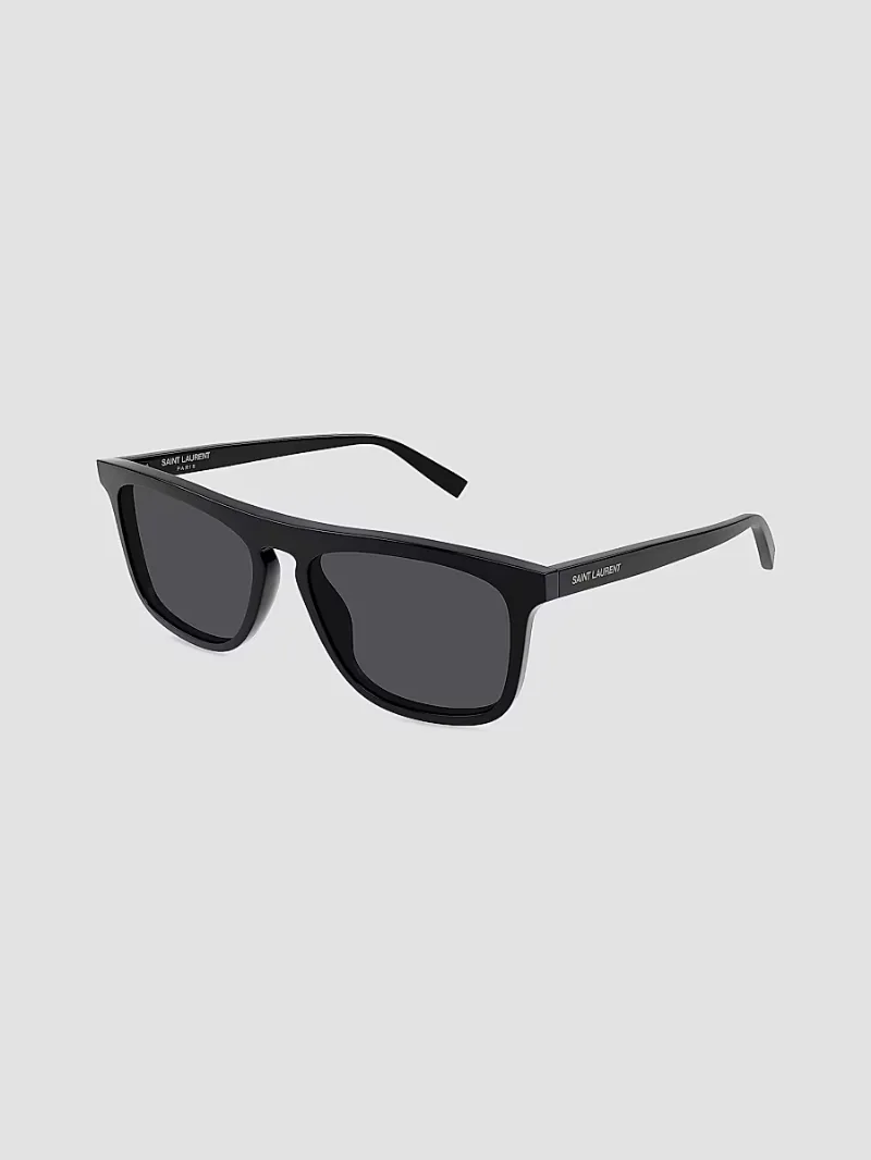 Saint Laurent Men's Essential 56MM Acetate Pilot Sunglasses - Black