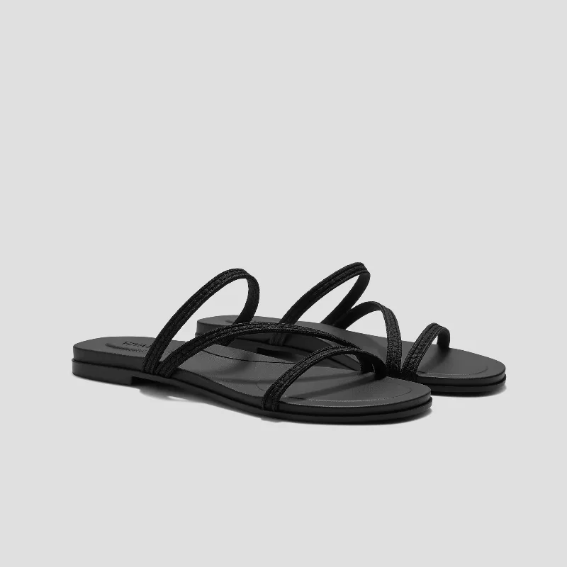 VIVAIA Round-Toe Flip-Flops (Carla)|BLACK RUSTIC CABLE|US 8