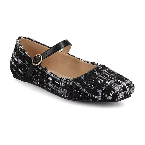 Journee Collection Womens Square Closed Toe Mary Jane Shoes, 7 1/2 Wide, Black