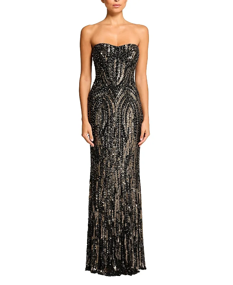 Jenny Packham Euphoria Sequin-Embellished Strapless Dress
