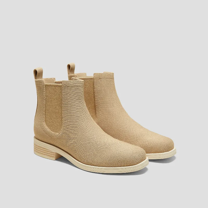 VIVAIA Square-Toe Ankle Chelsea Boots (Clara)|NUDE PEACH|US 5.5