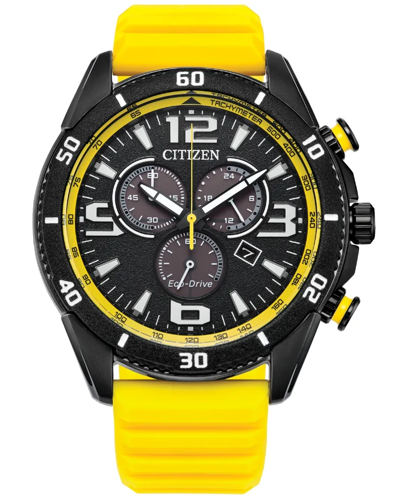 Citizen Men's Sport Casual Brycen Yellow Silicone Strap Watch 44.8mm - Yellow